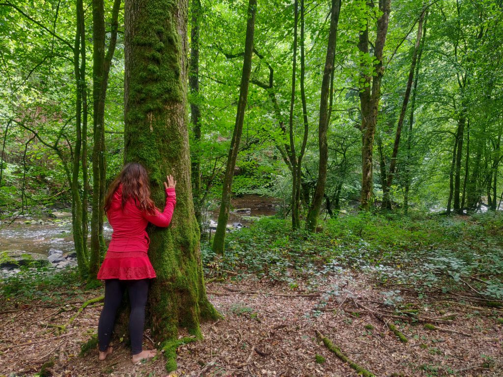 Photo d'une personne qui prend un bain de forêt - Photo prise par Claire Simeos Grangeia