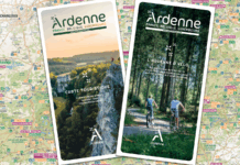 La nouvelle carte de l’Ardenne transfrontalière est arrivée ! Couvertures de la carte touristique.